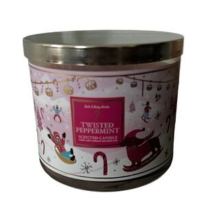 🆕 Bath & Body Works Twisted Peppermint 3 Wick Candle